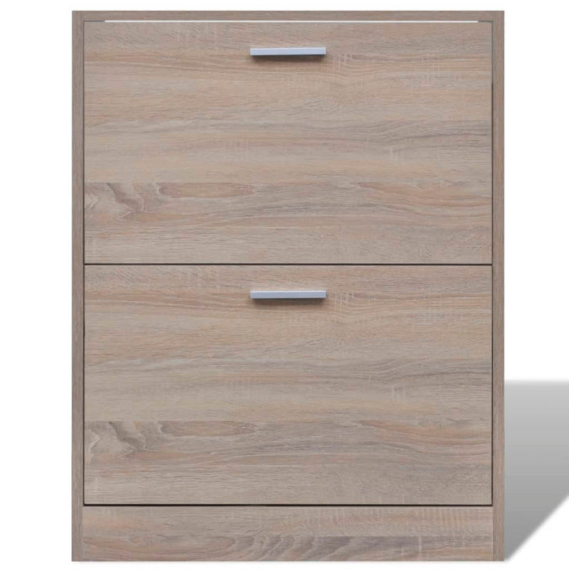 Schoenenkast Met 2 Vakken -Look Hout Eiken