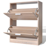 Schoenenkast Met 2 Vakken -Look Hout Eiken