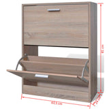 Schoenenkast Met 2 Vakken -Look Hout Eiken