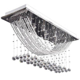 Plafondlamp Met Glinsterende Glas Kristallen Kralen 8Xg9 29 Cm Zwart