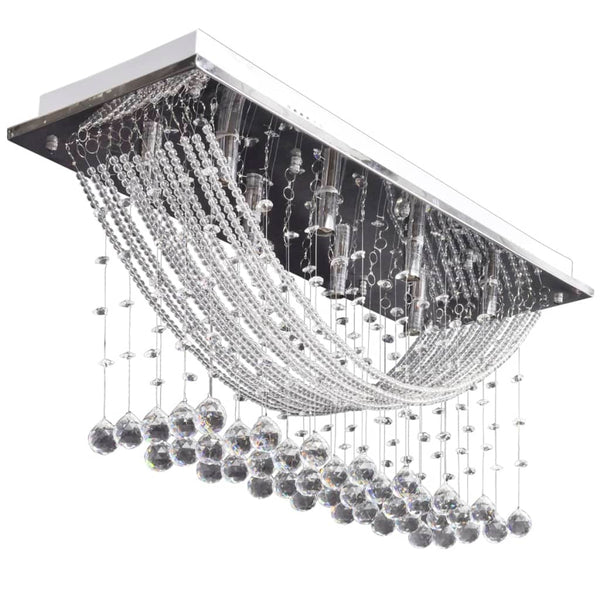 Plafondlamp Met Glinsterende Glas Kristallen Kralen 8Xg9 29 Cm Zwart