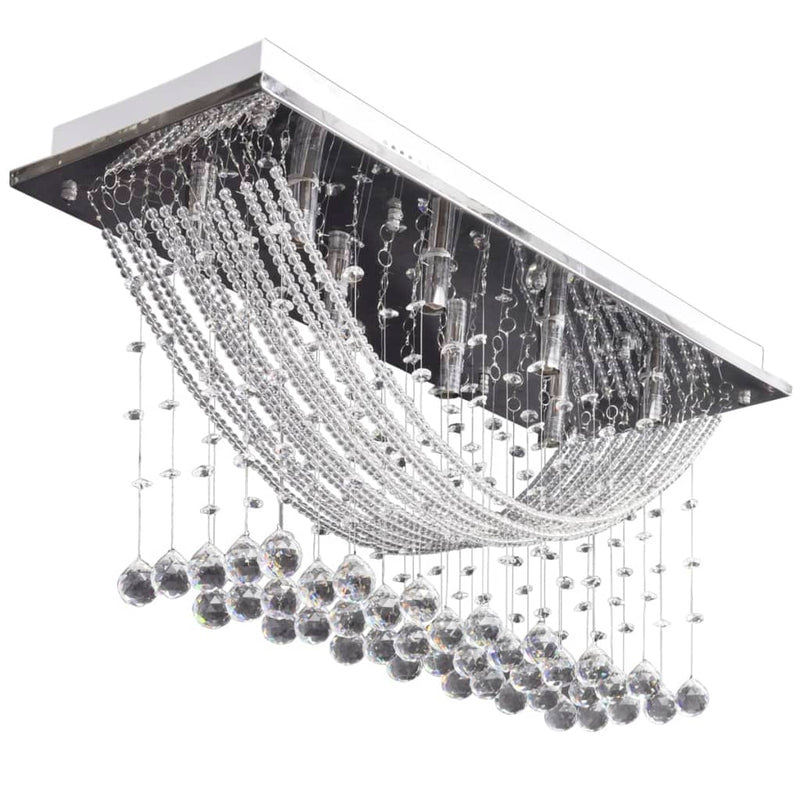 Plafondlamp Met Glinsterende Glas Kristallen Kralen 8Xg9 29 Cm Zwart