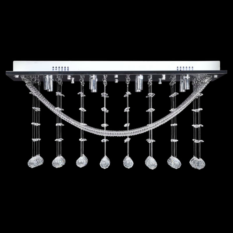 Plafondlamp Met Glinsterende Glas Kristallen Kralen 8Xg9 29 Cm Zwart