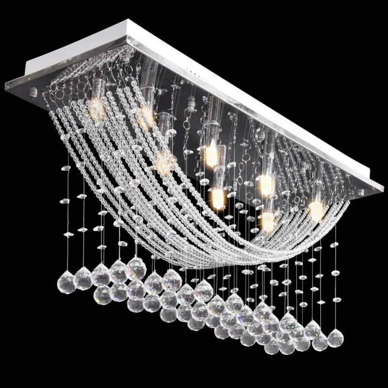Plafondlamp Met Glinsterende Glas Kristallen Kralen 8Xg9 29 Cm Zwart