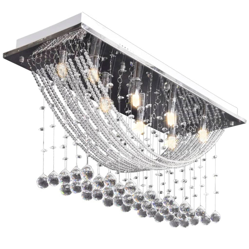 Plafondlamp Met Glinsterende Glas Kristallen Kralen 8Xg9 29 Cm Zwart