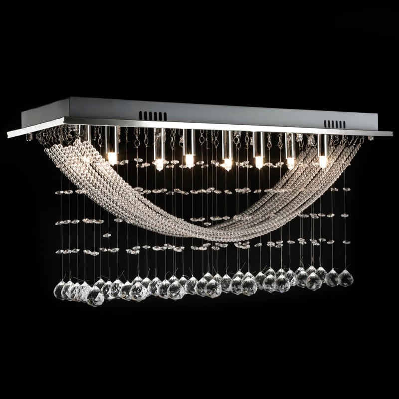 Plafondlamp Met Glinsterende Glas Kristallen Kralen 8Xg9 29 Cm Zwart