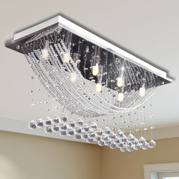 Plafondlamp Met Glinsterende Glas Kristallen Kralen 8Xg9 29 Cm Zwart