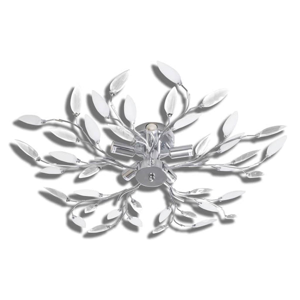 Plafondlamp Met Kristallen Bladeren Van Acryl 5Xe14 Wit Doorzichtig