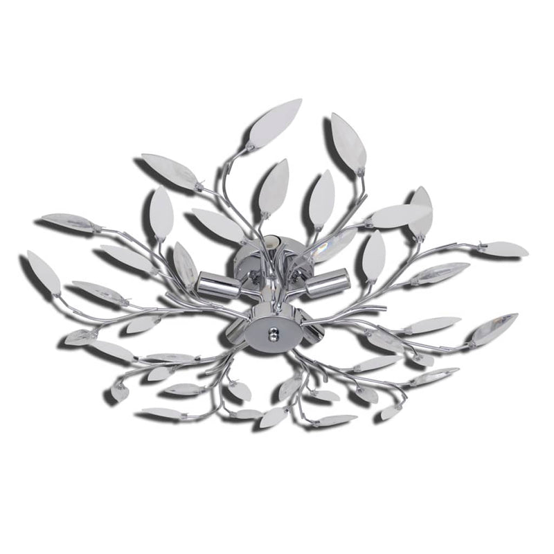 Plafondlamp Met Kristallen Bladeren Van Acryl 5Xe14 Wit Doorzichtig