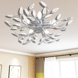 Plafondlamp Met Kristallen Bladeren Van Acryl 5Xe14 Wit Doorzichtig