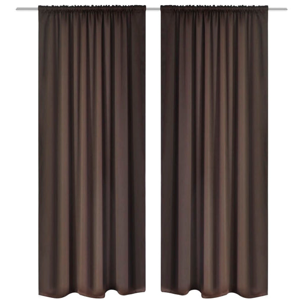 Gordijnen Met Gleuven 135 X 245 Cm Bruin 2 St