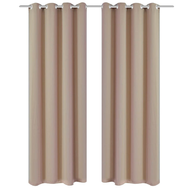 Gordijnen Met Metalen Ringen 2 Stuks (Creme)