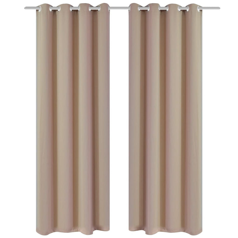 Gordijnen Met Metalen Ringen 2 Stuks (Creme)