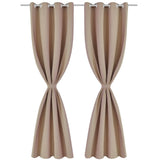 Gordijnen Met Metalen Ringen 2 Stuks (Creme)