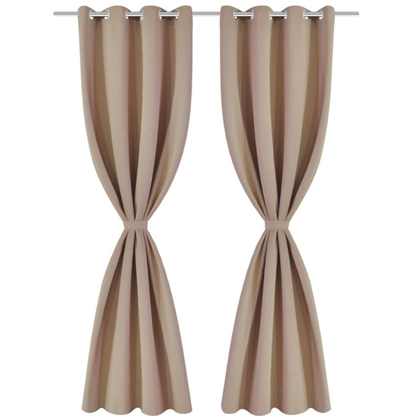 Gordijnen Met Metalen Ringen 2 Stuks (Creme)