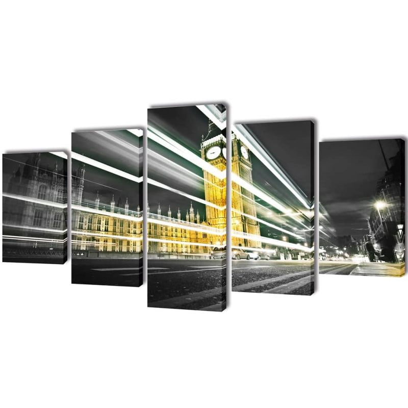 Canvas Muurdruk Set Monochroom New York Skyline