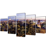 Canvas Muurdruk Set Monochroom New York Skyline