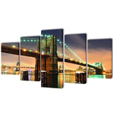Canvas Muurdruk Set Monochroom New York Skyline