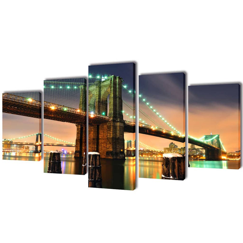 Canvas Muurdruk Set Monochroom New York Skyline