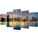 Canvas Muurdruk Set Monochroom New York Skyline