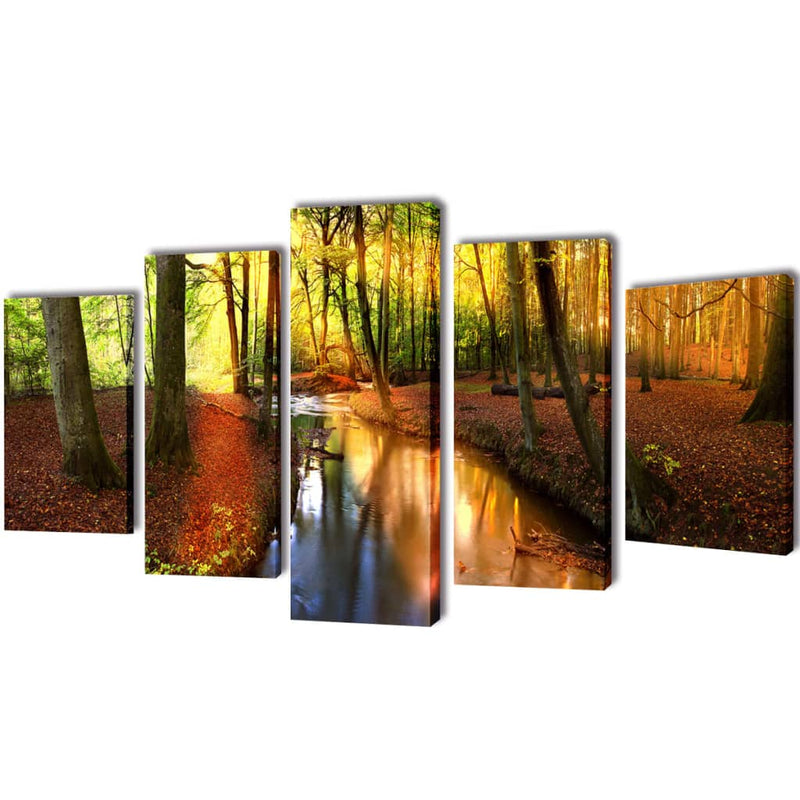 Wandprintset Bos Meerkleurig