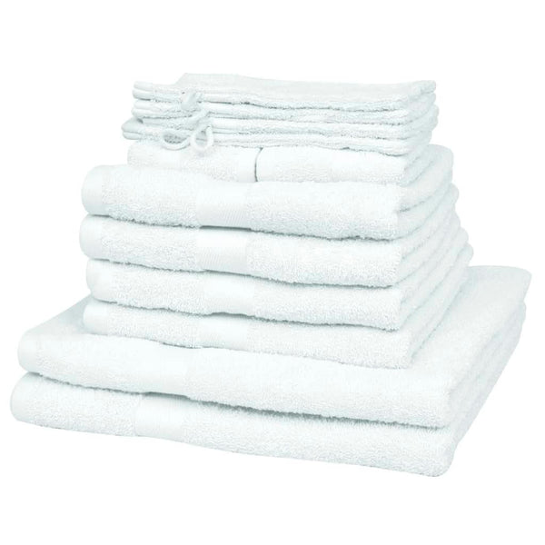 12-Delige Handdoekenset Katoen 500 G/M² Wit