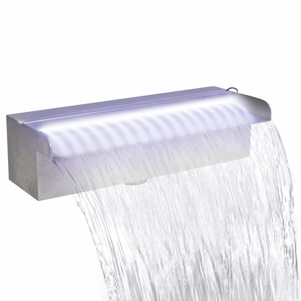 Zwembadwaterval Met Led's Rechthoekig Roestvrij Staal