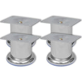 Bankpoten Rond Chroom 4 St