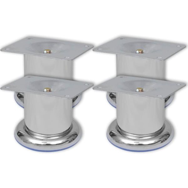Bankpoten Rond Chroom 4 St