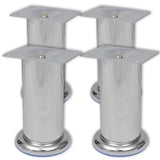 Bankpoten Rond Chroom 4 St