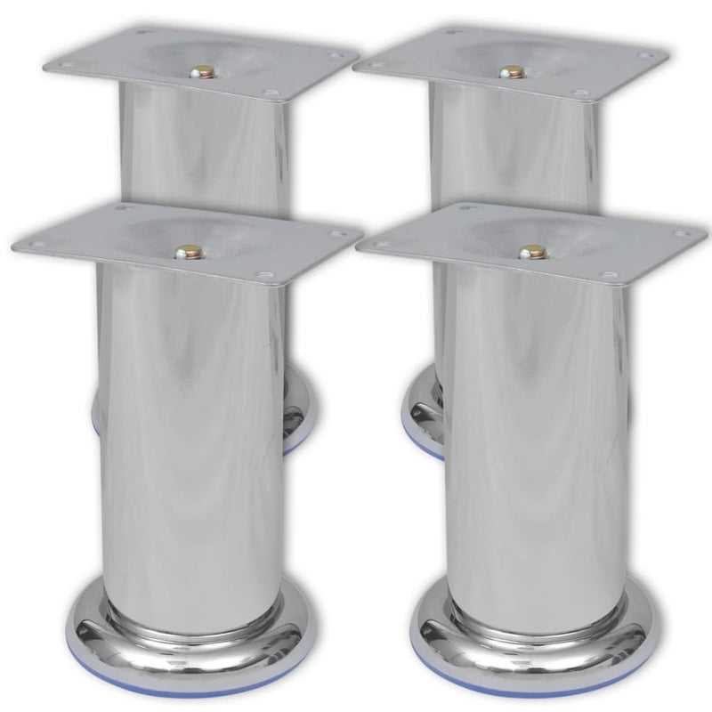 Bankpoten Rond Chroom 4 St