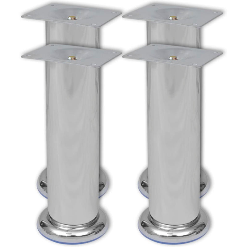 Bankpoten Rond Chroom 4 St