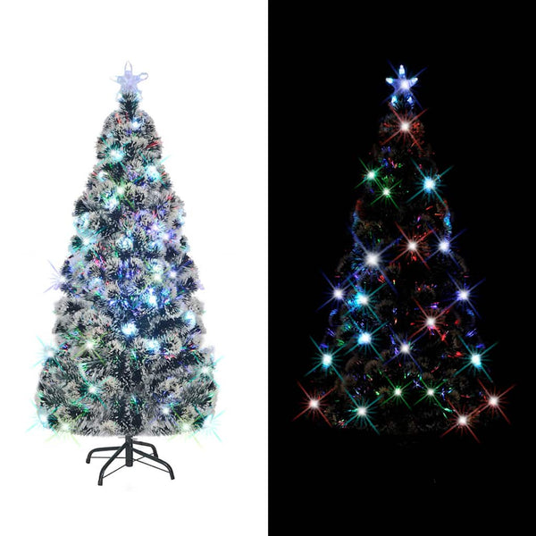 Kerstboom Met Led En Standaard 150 Cm Glasvezel Wit