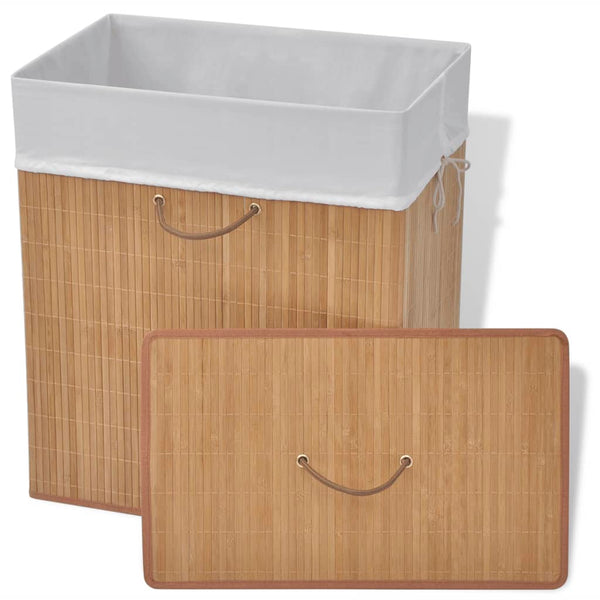 Wasmand Rechthoekig Bamboe Natuurlijk