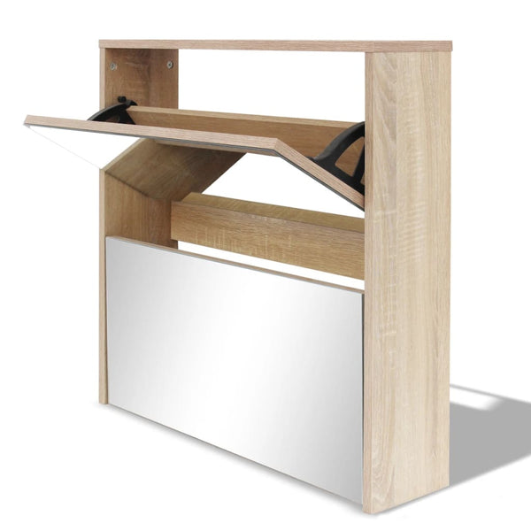 Schoenenkast Tweelaags Met Spiegel 63X17X