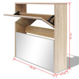 Schoenenkast Tweelaags Met Spiegel 63X17X