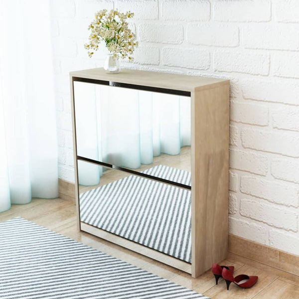 Schoenenkast Tweelaags Met Spiegel 63X17X