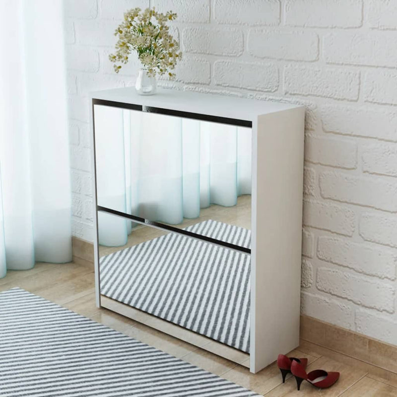 Schoenenkast Tweelaags Met Spiegel 63X17X