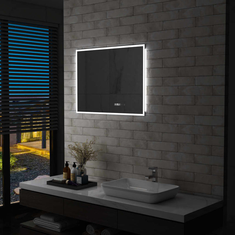 Badkamerspiegel Led Met Aanraaksensor En Tijdweergave
