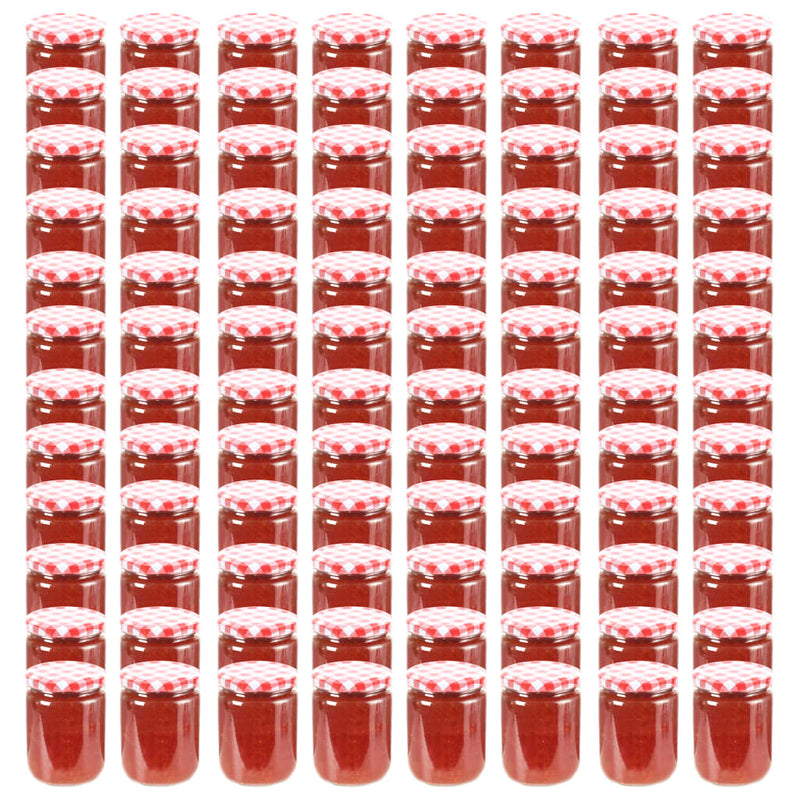 Jampotten Met Met Rode Deksels 230 Ml Glas