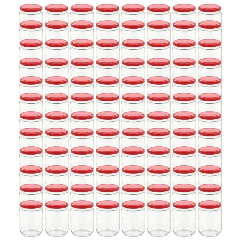 Jampotten Met Rode Deksels 230 Ml Glas