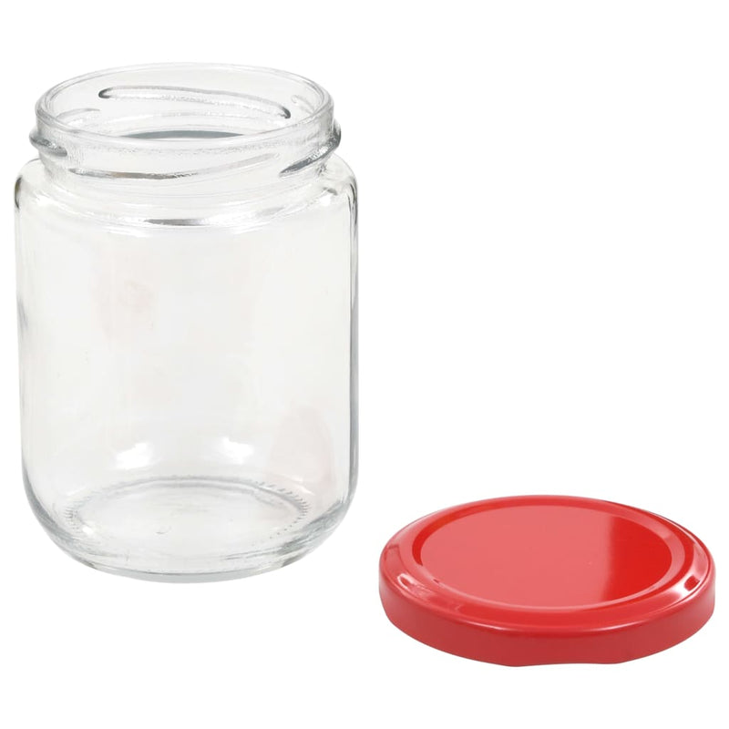 Jampotten Met Rode Deksels 230 Ml Glas