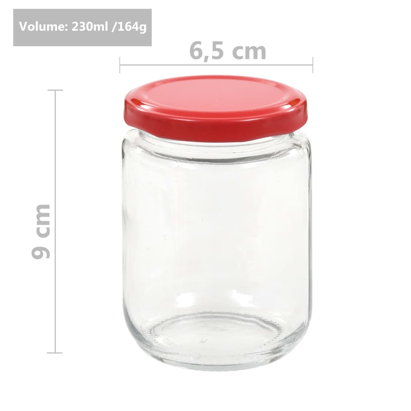 Jampotten Met Rode Deksels 230 Ml Glas
