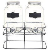 Drankdispensers 2 St Met Standaard 2 X 4 L Glas