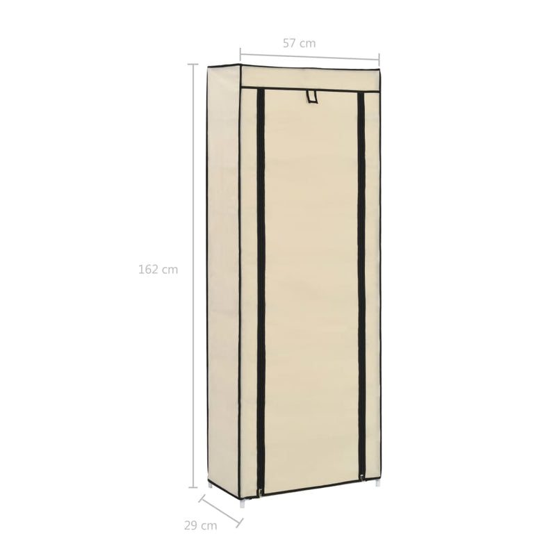 Schoenenkast Met Hoes 57X29X162 Cm Stof