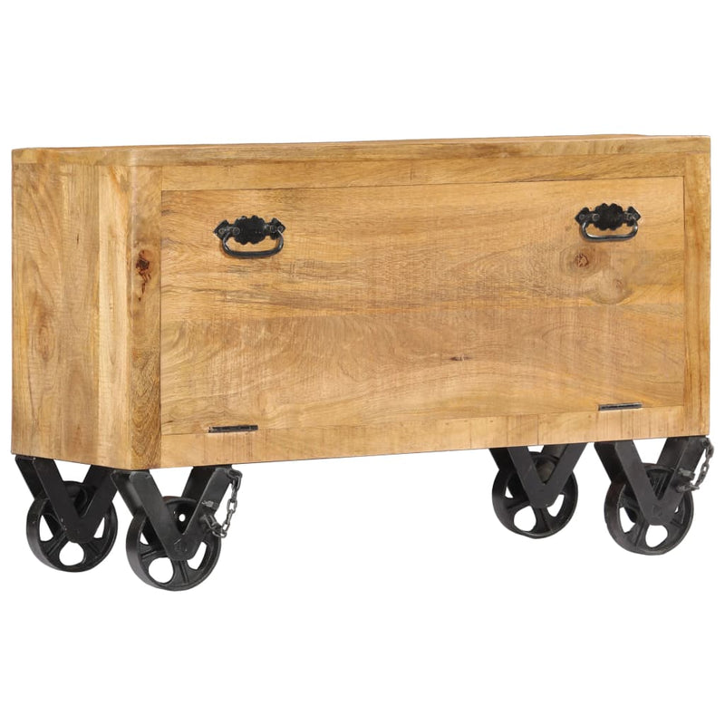 Schoenenkast 86X35X55 Cm Massief Mangohout Donkerbruin