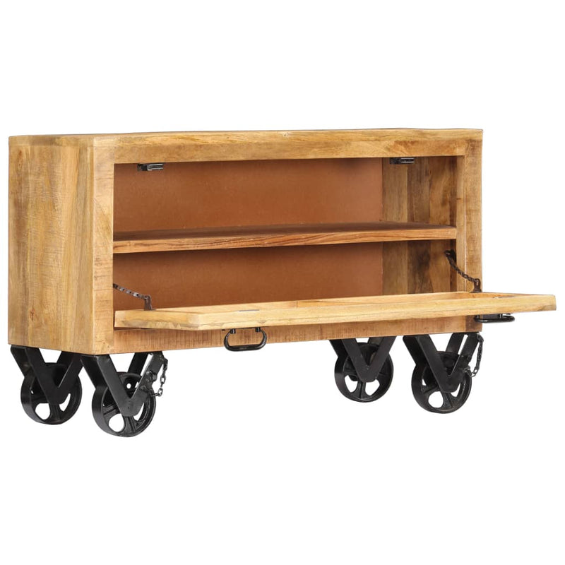 Schoenenkast 86X35X55 Cm Massief Mangohout Donkerbruin