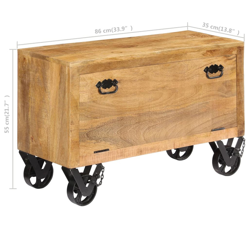 Schoenenkast 86X35X55 Cm Massief Mangohout Donkerbruin