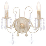 Wandlamp Met Kralen 2Xe14 Antiek