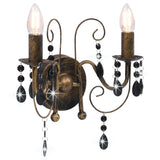 Wandlamp Met Kralen 2Xe14 Antiek